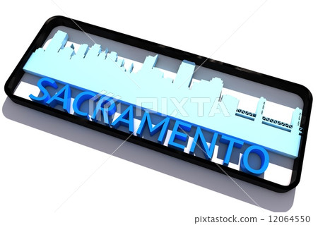 Sacramento USA base colors of the flag of the city 3D design 12064550