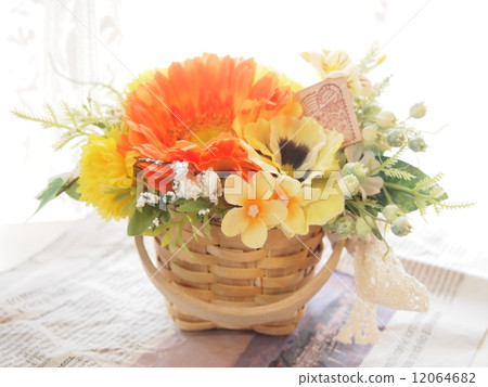Basket Flower Arrange · Orange Basket Flower Arrange · Orange 12064682