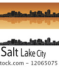 Salt Lake City skyline in orange background 12065075