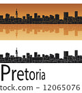 Pretoria skyline in orange background 12065076