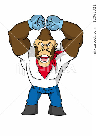 Guts pose gorilla blue gloves with shadow Guts pose gorilla blue gloves with shadow 12065321