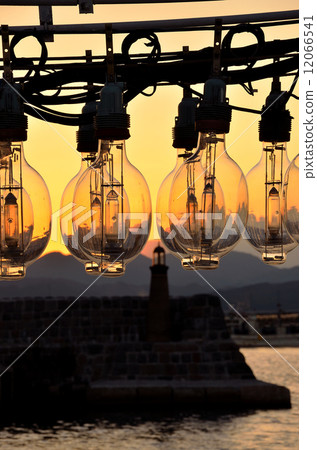 Hakodate fishing port of sunset Hakodate fishing port of sunset 12066541