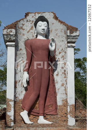 Beautiful white buddha in Thailand. 12067552