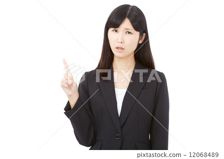 Business feminine pointing to pointing at you 12068489