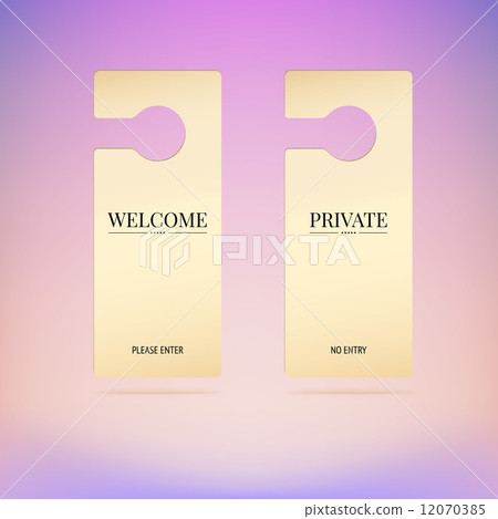 Set tag on door, welcome, private 12070385
