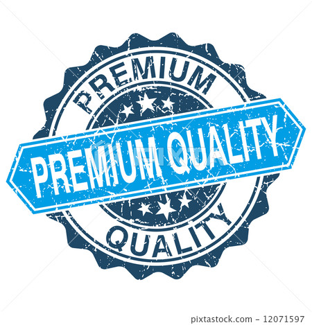 Premium quality grungy stamp isolated on white background Premium quality grungy stamp isolated on white background 12071597