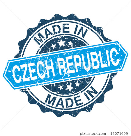 made in Czech Republic vintage stamp isolated on white background 12071699
