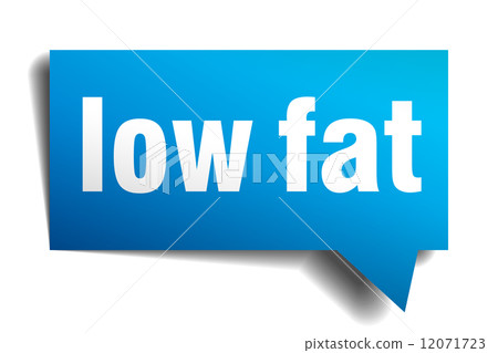 Low fat blue 3d realistic paper speech bubble isolated on white Low fat blue 3d realistic paper speech bubble isolated on white 12071723