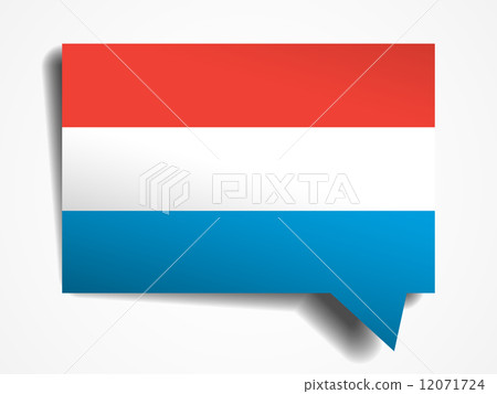 Luxemburg flag paper 3d realistic speech bubble on white background 12071724