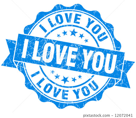 i love you blue grunge seal isolated on white background i love you blue grunge seal isolated on white background 12072041