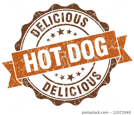 Hot dog brown grunge retro vintage isolated seal 12072048