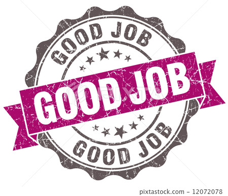 Good job violet grunge retro style isolated seal 12072078
