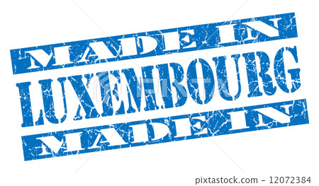 made in Luxembourg grunge blue stamp 12072384