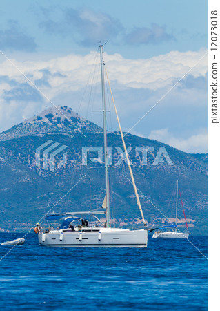 Sailing yacht in the Ionian sea 12073018