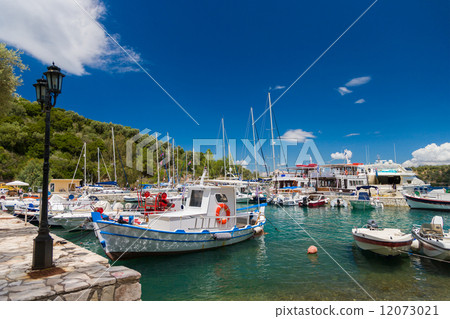 Fishing boat in the Harbor of Meganisi island in Lefkada 12073021