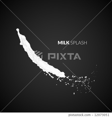 Milk splash, isolated on black background - Stock Illustration ...