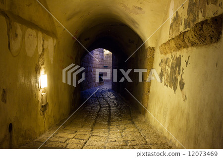 Street in Old Jaffa port. 12073469