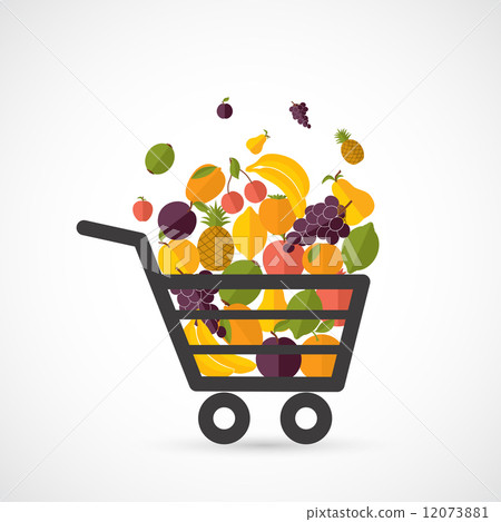 Shopping cart with fruits 12073881