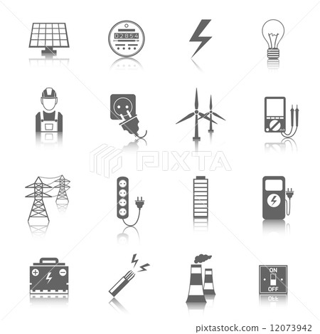 Set of electricity icons 12073942