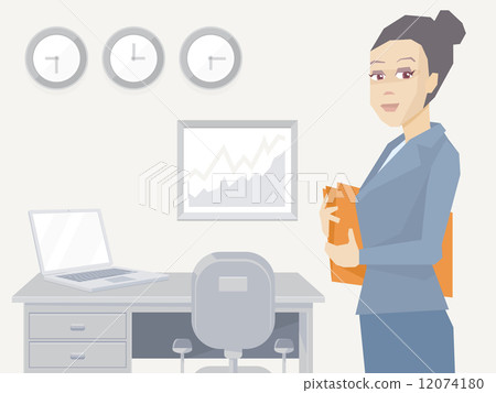 Vector illustration portrait of a woman manager... - Stock Illustration ...