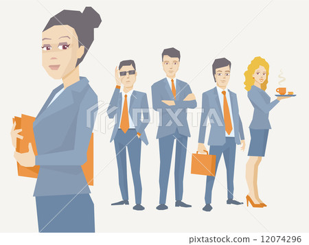 Vector illustration portrait of a woman manager... - Stock Illustration ...