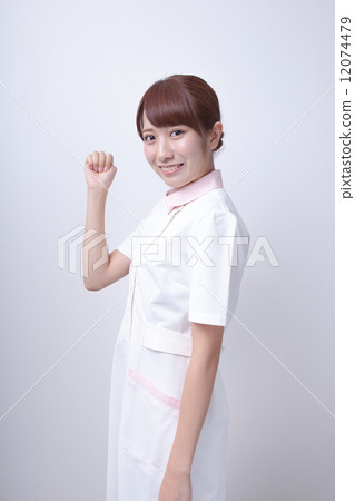 Nurse playing guts pose 12074479