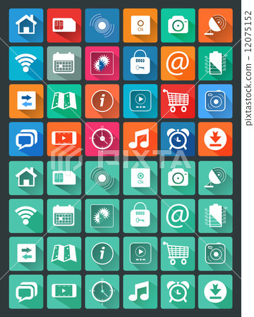 Flat icons for web and mobile applications - Stock Illustration ...