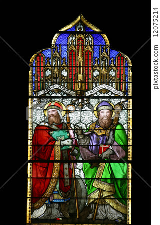 Saint Quirinus of Sescia and Blessed Agostino Gasotti, stained glass in Zagreb cathedral Saint Quirinus of Sescia and Blessed Agostino Gasotti, stained glass in Zagreb cathedral 12075214