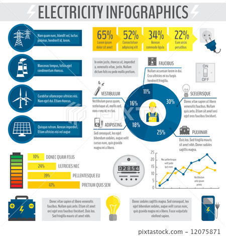 Electricity infographic - Stock Illustration [12075871] - PIXTA