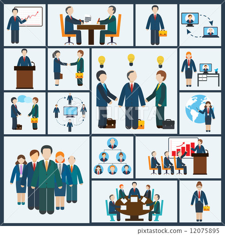 Meeting icons set-插圖素材 [12075895] - PIXTA圖庫