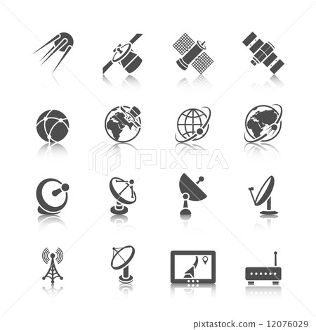 Satellite Icons Set Satellite Icons Set 12076029