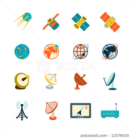 Satellite icons set 12076030