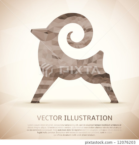 Geometric shape of the Goat. Vintage style. 12076203