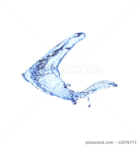 Blue water splash isolated on white 12076771