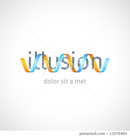Optical illusion concept, abstract logo template 12076864