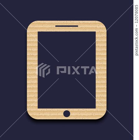 Abstract carton paper tablet pc isolated on dark background Abstract carton paper tablet pc isolated on dark background 12078085
