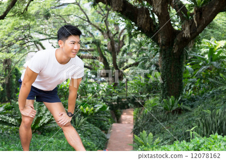 stretching in the park stretching in the park 12078162