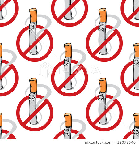 Cartoon unhappy cigarette seamless pattern Cartoon unhappy cigarette seamless pattern 12078546