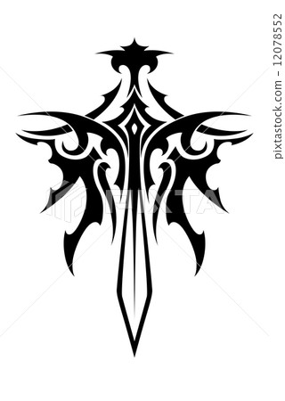 Winged sharp sword tattoo 12078552
