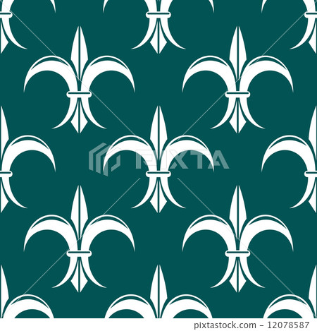 Seamless fleur-de-lis royal white pattern Seamless fleur-de-lis royal white pattern 12078587