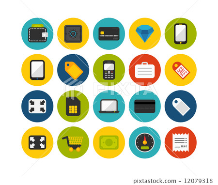 Flat icons set 9 12079318