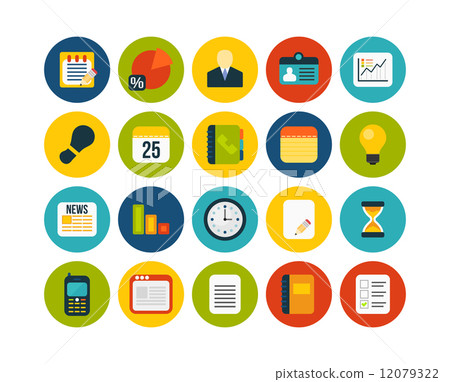 Flat icons set 8 12079322
