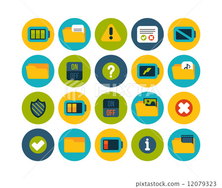 Flat icons set 10 12079323