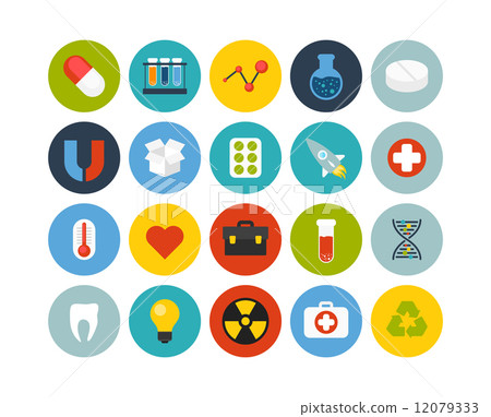 Flat icons set 15 12079333