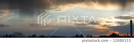 Overcast evening sky panorama 12080153