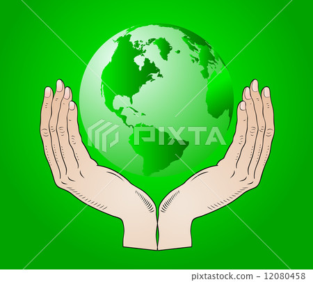 Earth in the your hands - vector 12080458