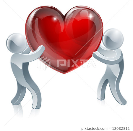 People holding giant heart 12082811