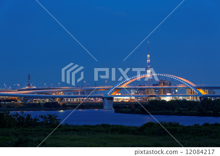 江北JCT和點亮Sky Tree和Goshiki Sakura Ohashi 12084217