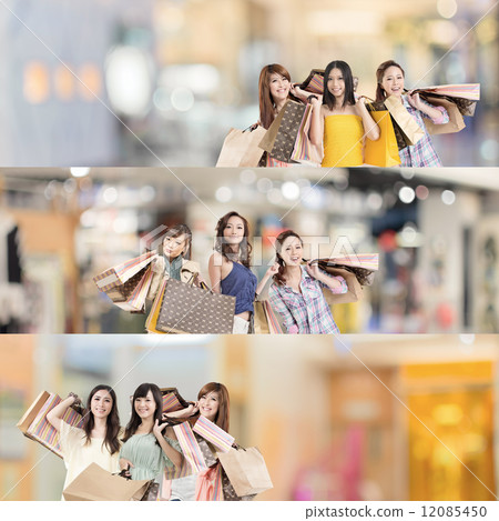 Asian woman shopping 12085450
