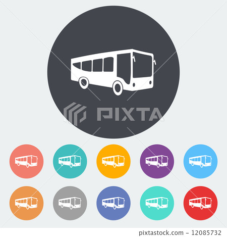 Bus flat icon - Stock Illustration [12085732] - PIXTA